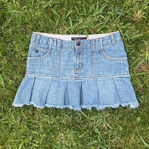 Y2K 0 American eagle pleated mini jean skirt cotton